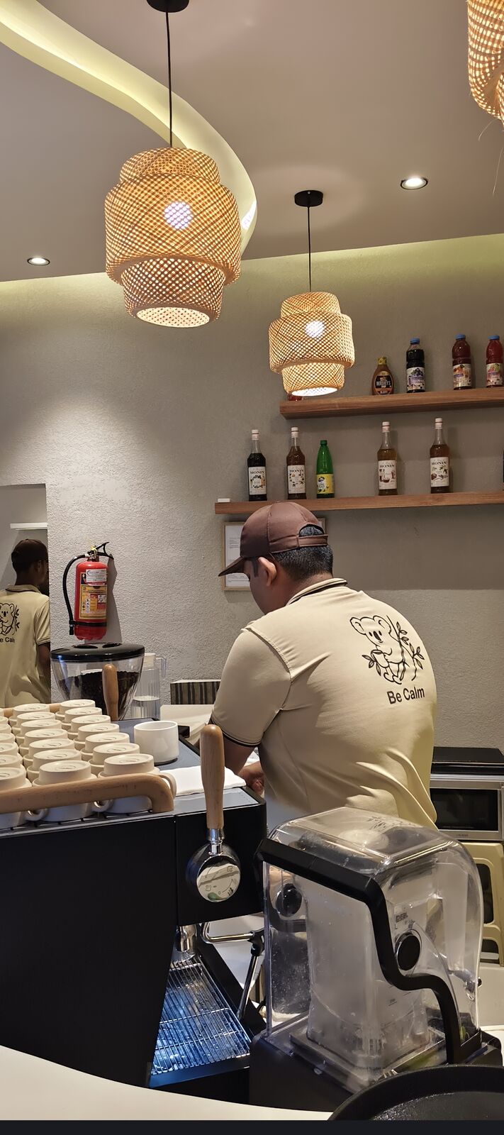 A barista at work